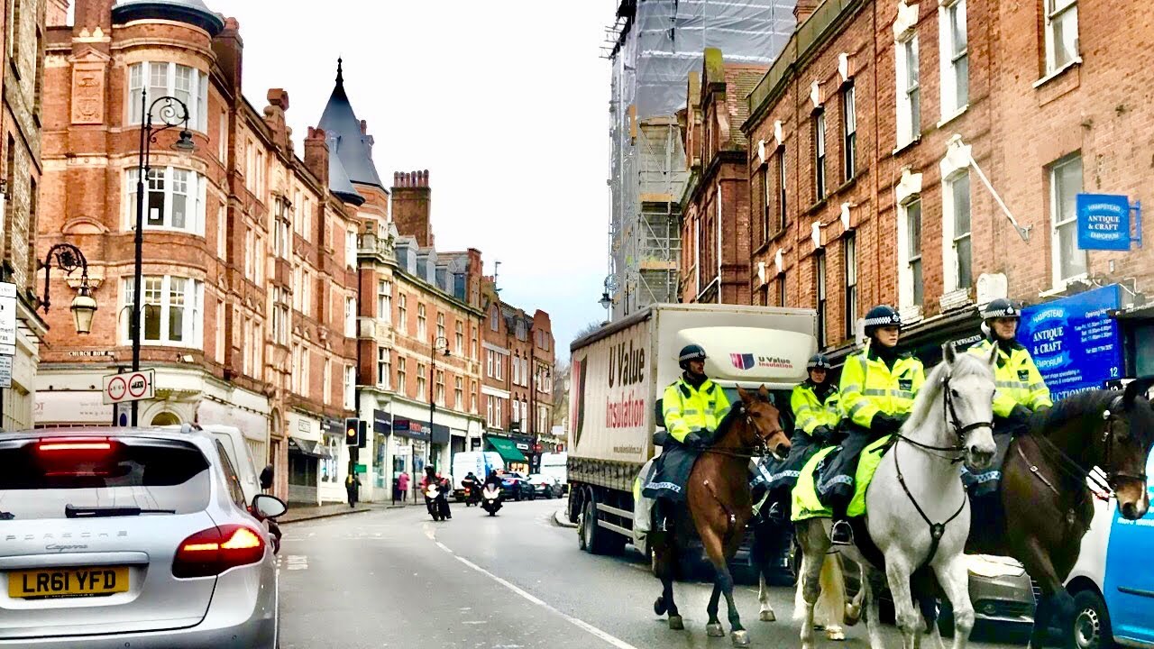 London 4K Hampsted,Belsize Park,Swiss Cottage,Golders Green Driving