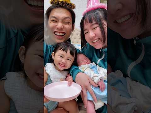 Smart Mookie and Boomie eat cake🎂#funny #shorts #newborn