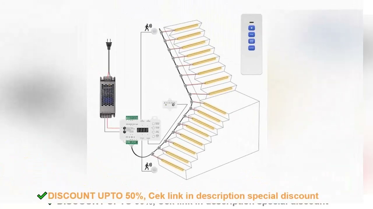 COB LED Strip PIR Motion Sensor Stair Lights Kit Step by Step Control Indoor Smart Staircase Lightin