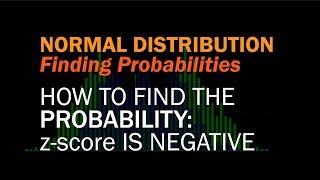 NORMAL DISTRIBUTION | Finding Probabilities (z is negative)