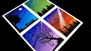 night sky easy painting beginners acrylic tutorial