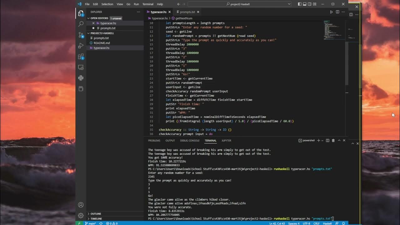 amazing haskell coding project - YouTube