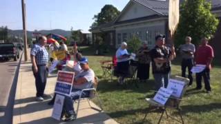 'Onward, Christian Soldiers' sung outside Rowan courthouse