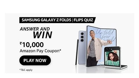 Amazon Samsung Galaxy Z Folds FlipsQuiz Answers Today | 3 August 2023 | @dailyquiztime #amazonfunzon