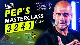 Pep Guardiola NEW Masterclass 3241 Tactics | Haaland 90+ GOALS & Quadruple!! | FM23 Mobile