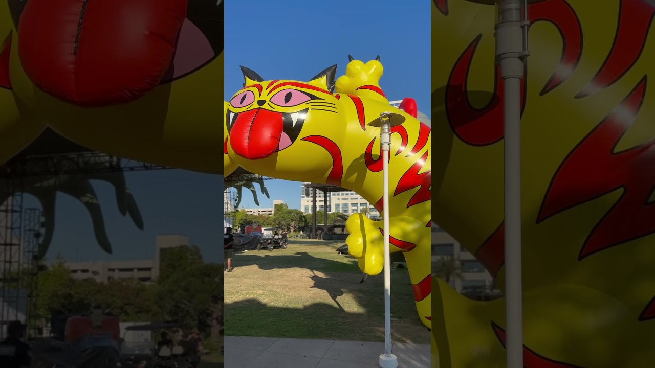 Adult Swim is setting up their section behind the convention center