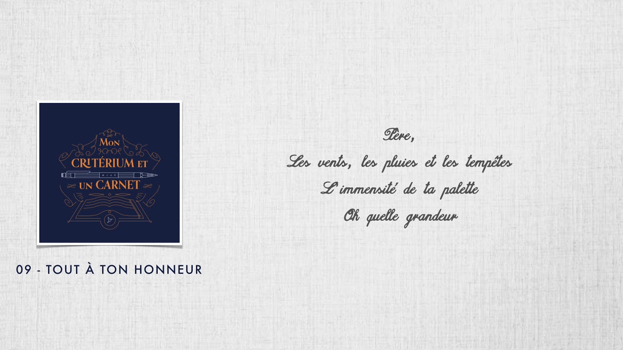 Meak - Tout à ton honneur (PAROLES) - YouTube