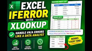 Excel IFERROR with XLOOKUP Tutorial for Beginners | Handle #N/A Errors Like a Data Analyst