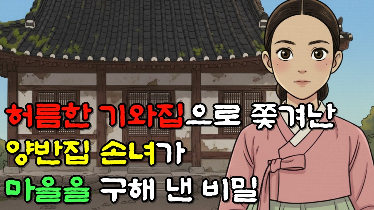 허름한 기와집으로 쫒겨난 양반집 손녀가 마을을 구해 낸 충격적인 비밀 | 야담·민담·전설·설화·옛날이야기