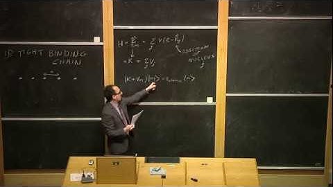 08  Microscopic View of Electrons in Solids in One Dimension Tight Binding Chain
