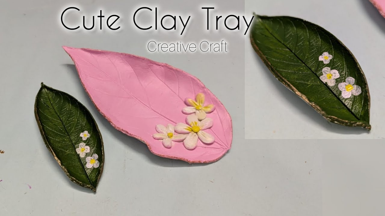 DIY Cute Clay Leaf Tray | Air Dry Clay দিয়ে এতো সুন্দর ট্রে 😯😲!! | Easy Handmade Clay Craft Idea