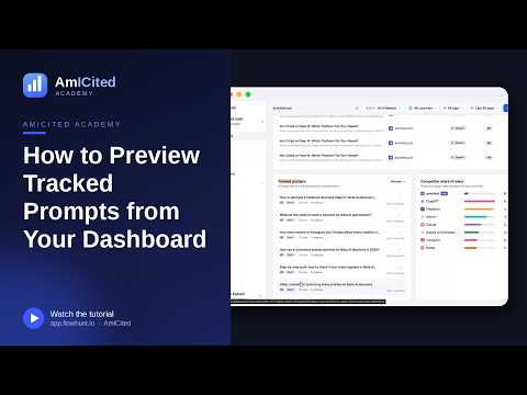 Sådan forhåndsviser du sporede prompter fra dit dashboard i AmICited — video walkthrough