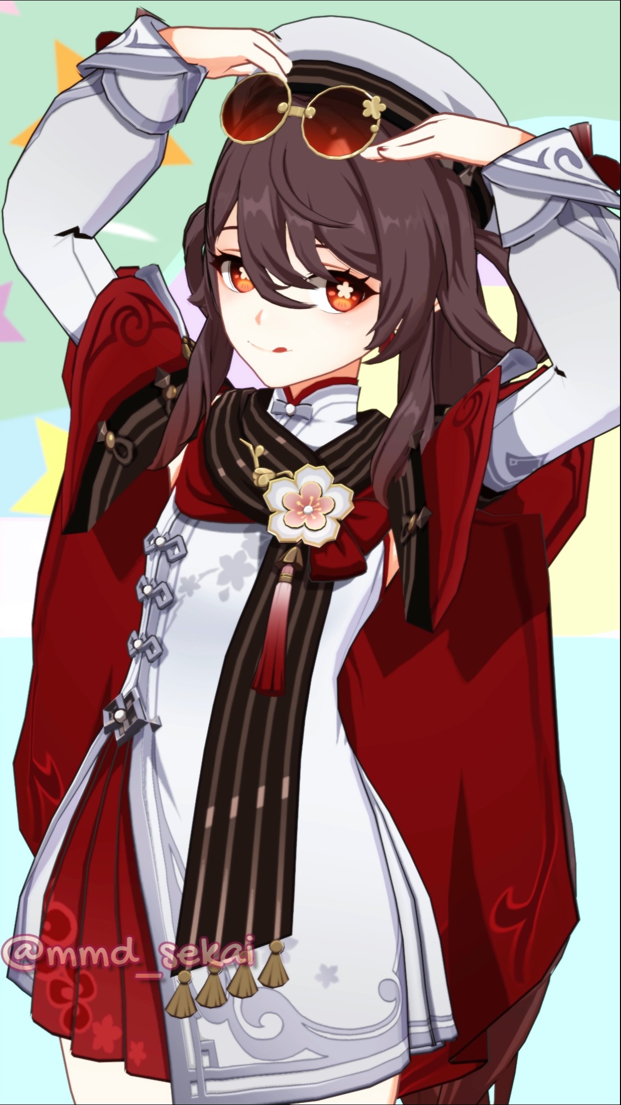 胡桃 原神 MMD] Hu Tao Cherry (胡桃 / フータオ / 호두)-手势舞比心 (Cute