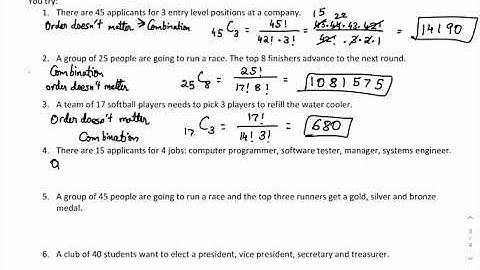 Algebra 2: 10.5: Permutations and Combinations Part 3