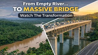 Unbelievable! Massive Bridge Construction Process Over an Empty River #restoration #bridge #building