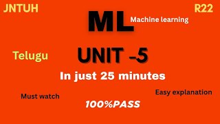 ML unit5 in just 25 minutes| easy explanation| 100% PASS