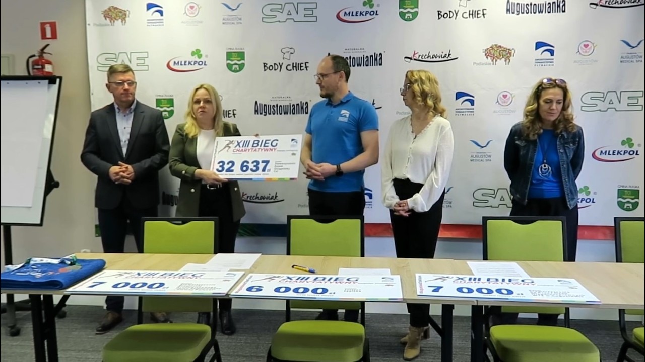 Przekazanie środków z biegu charytatywnego - Augustów 2026