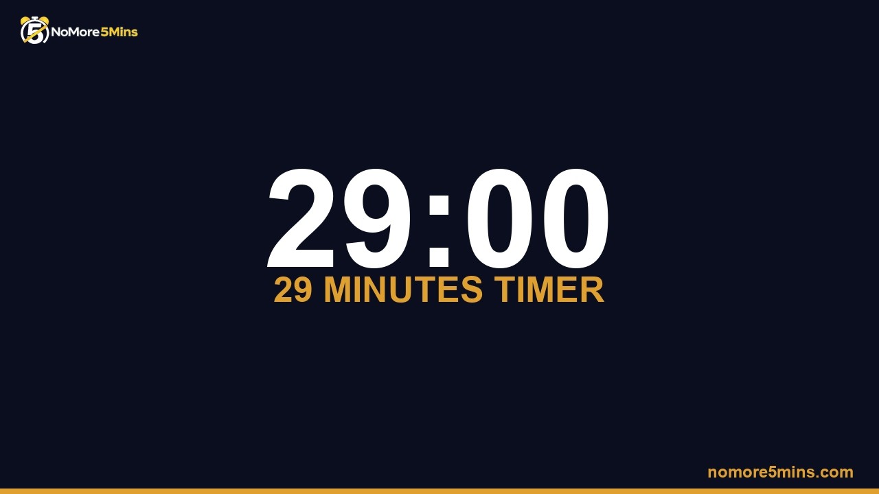 29 Minute Timer — 29 Minute Countdown Timer with Alarm - YouTube