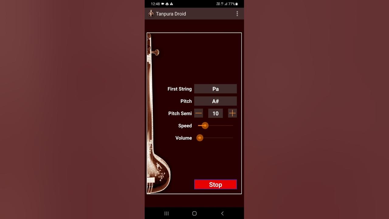 how to use tanpura droid app for music practice for blind user with