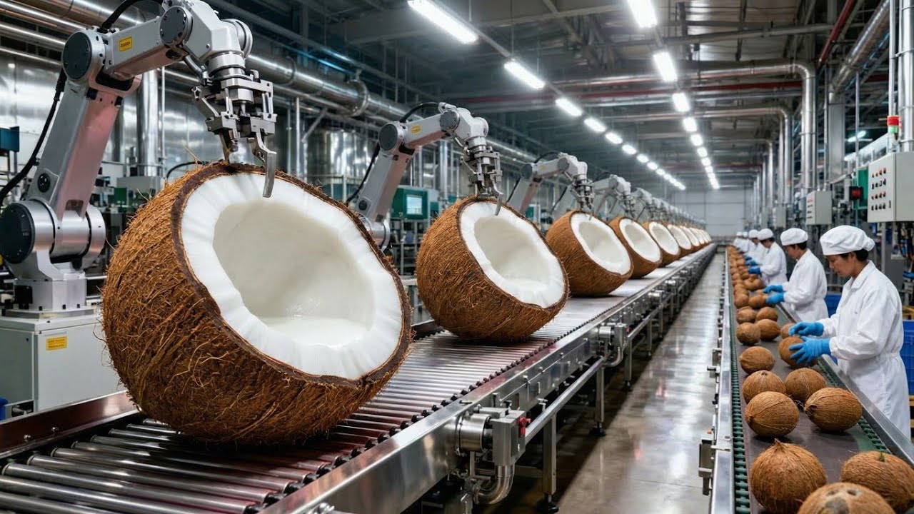 Inside factory | Inside a Modern Coconut Processing Factory – From Raw to Finished (Full Process)