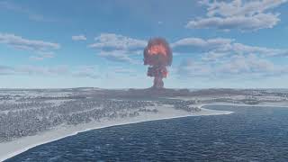 Взрыв ядерной бомбы AN-52 в War thunder
