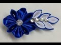 DIY Kanzashi flower hairclip,how to make, kanzashi flower tutorial,kanzashi flores de cinta