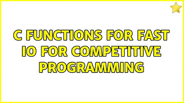 C functions for fast IO for competitive programming