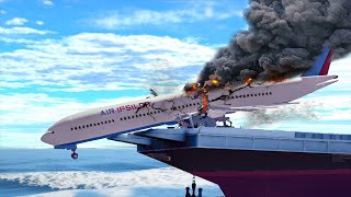 Emergency Landings In The Aircraft Carrier - Airplane Crashes & Landings! Besiege plane crash #3