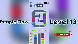People Flow Level 13 Walkthrough 🚶‍♂️🧩 | Crowd Puzzle Game Guide | Go Answer