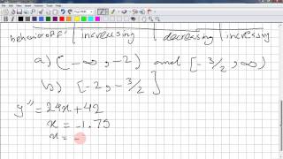 Calculus 12 Chp 4 Increase/Decrease and Concavity