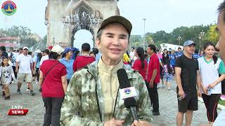 The Lao Federation of Trade Unions organizes a health walk to commemorate International