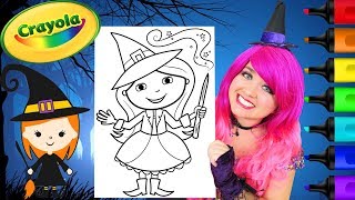 Coloring Cute Witch Halloween Crayola Coloring Page Prismacolor Markers Kimmi The Clown
