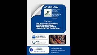 ANUPA-LASU HOLD ONE-DAY IN-HOUSE TRAINING ON PROFESSIONAL ADMINISTRATION, GOVERNANCE AND COMPLIANCE