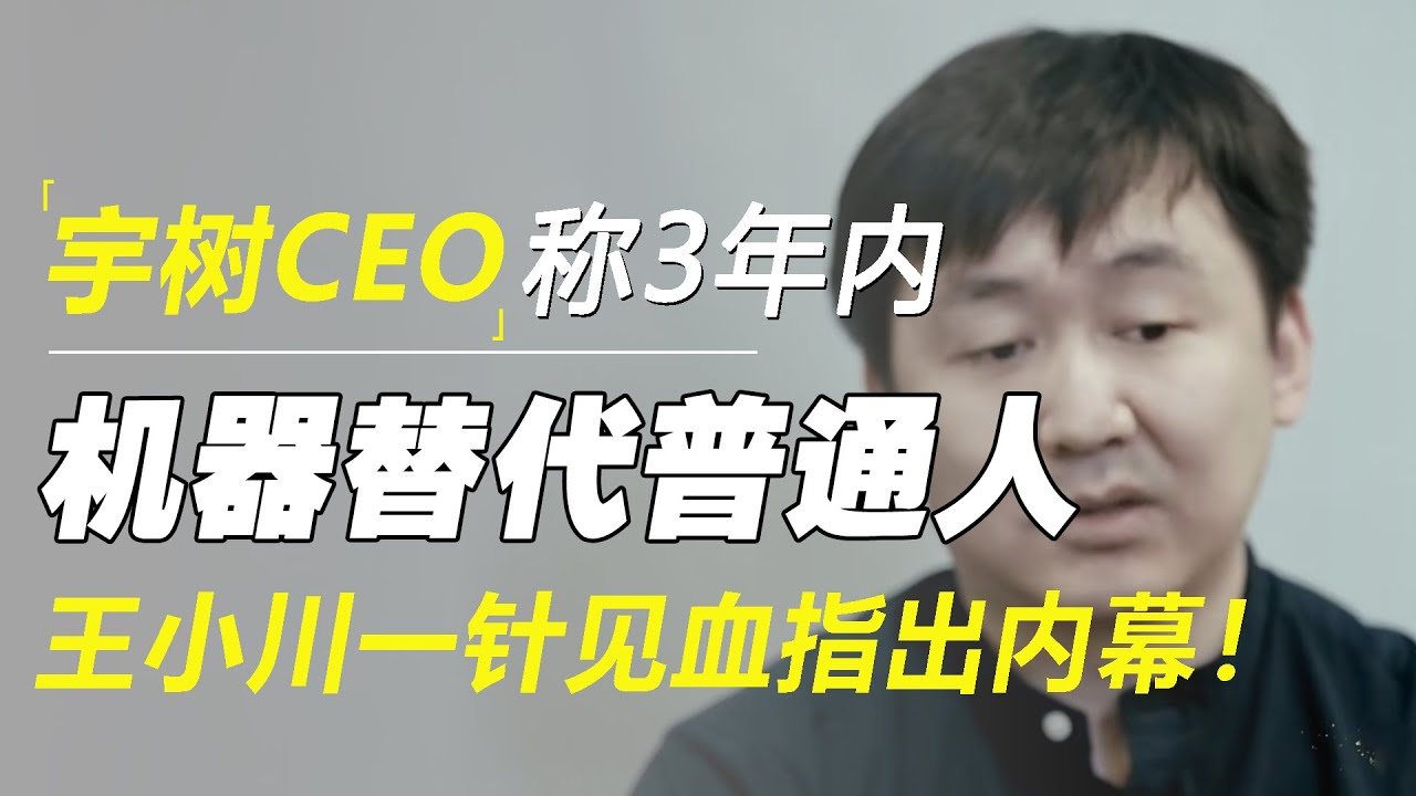 宇树科技CEO称:3年内普通人将被机器人取代!王小川一针见血指出内幕! - YouTube