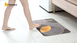 HOMARY l Elevate Your Bath Time Experience: Black & Gold Bath Tub Mat Set by Homary