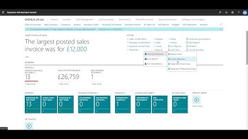 Business Central - Homepage Navigation - Quickstart for Finance