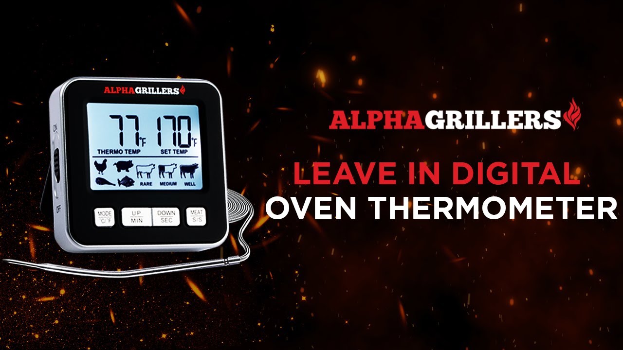 Effortless Cooking and Grilling ALPHA GRILLERS Meat Thermometer with Preset Temperatures and