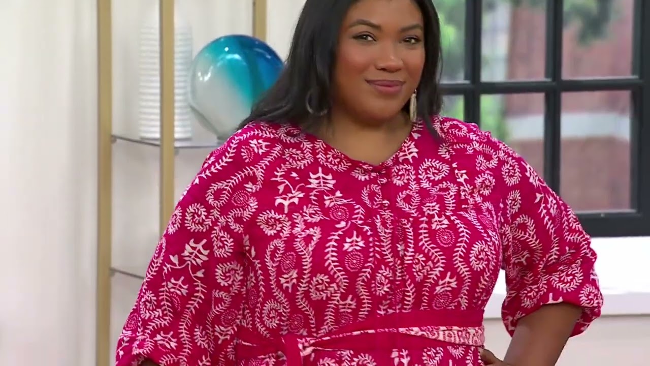 Studio Park x Amy Stran Printed Dress with Removable Self Belt on QVC