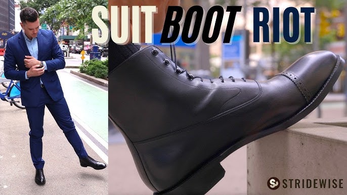 chelsea boots on suit