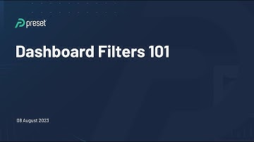 Apache Superset: Dashboard Filters 101
