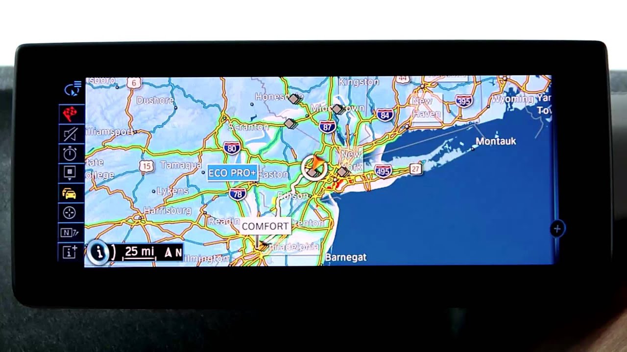 BMW i Navigation - Range Contours Display