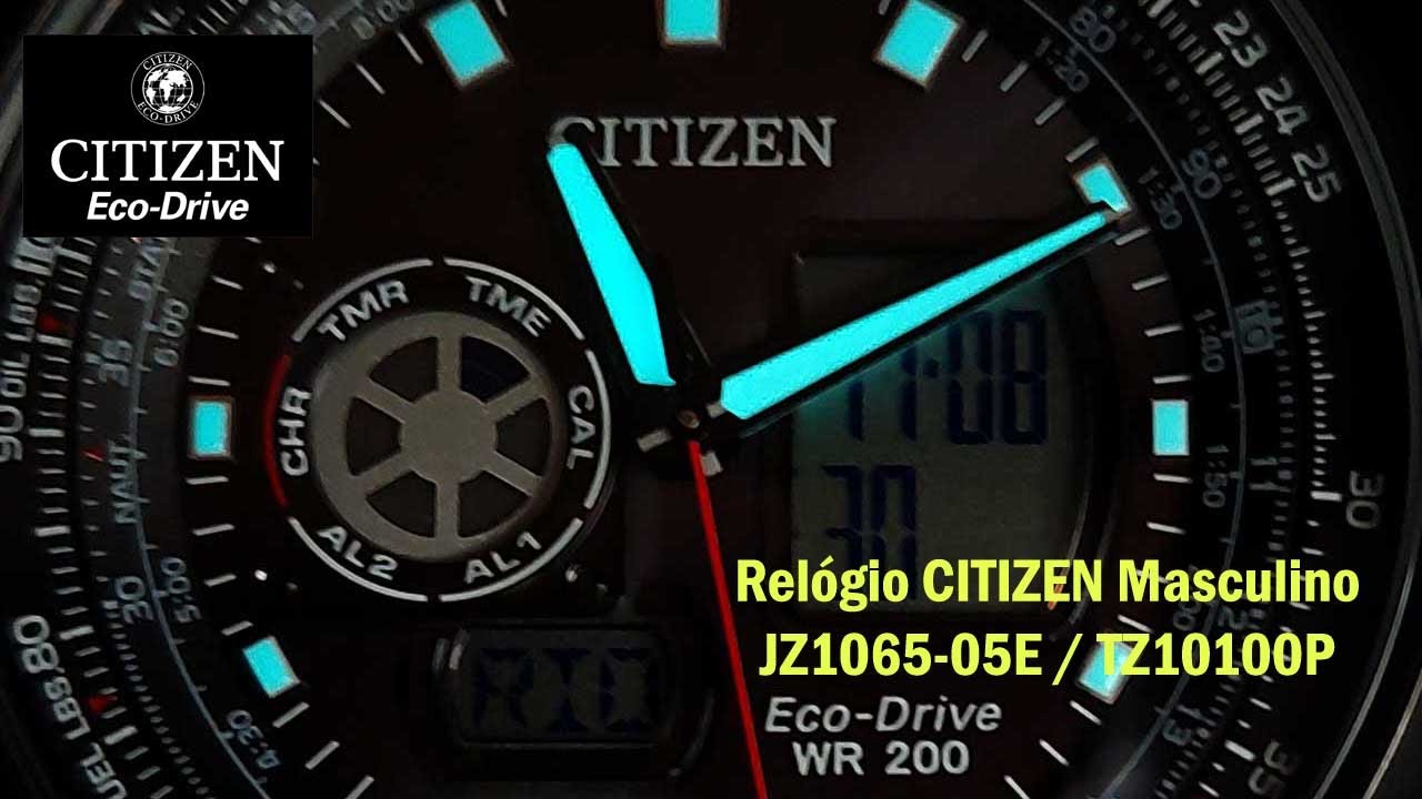 Relógio Masculino CITIZEN Eco Drive JZ1065-05E / TZ10100P - YouTube