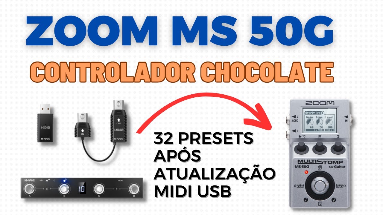 ZOOM MS50G - 32 Presets com Controlador Mvave + Usb midi