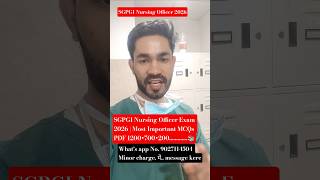 SGPGI Nursing Officer Exam 2026 | Most Important MCQs PDF 📚🔥#SGPGINursingOfficer#Nursing#NursingMCQ