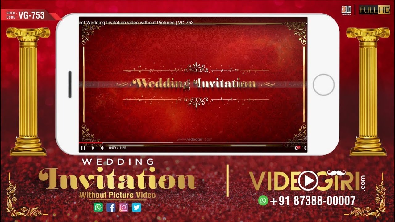 Best Wedding Invitation video without Pictures | VG-753