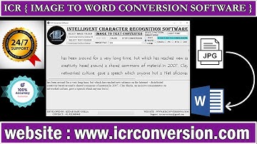 ICR ( Image to Word Conversion Software ) Image to Word Converter Software