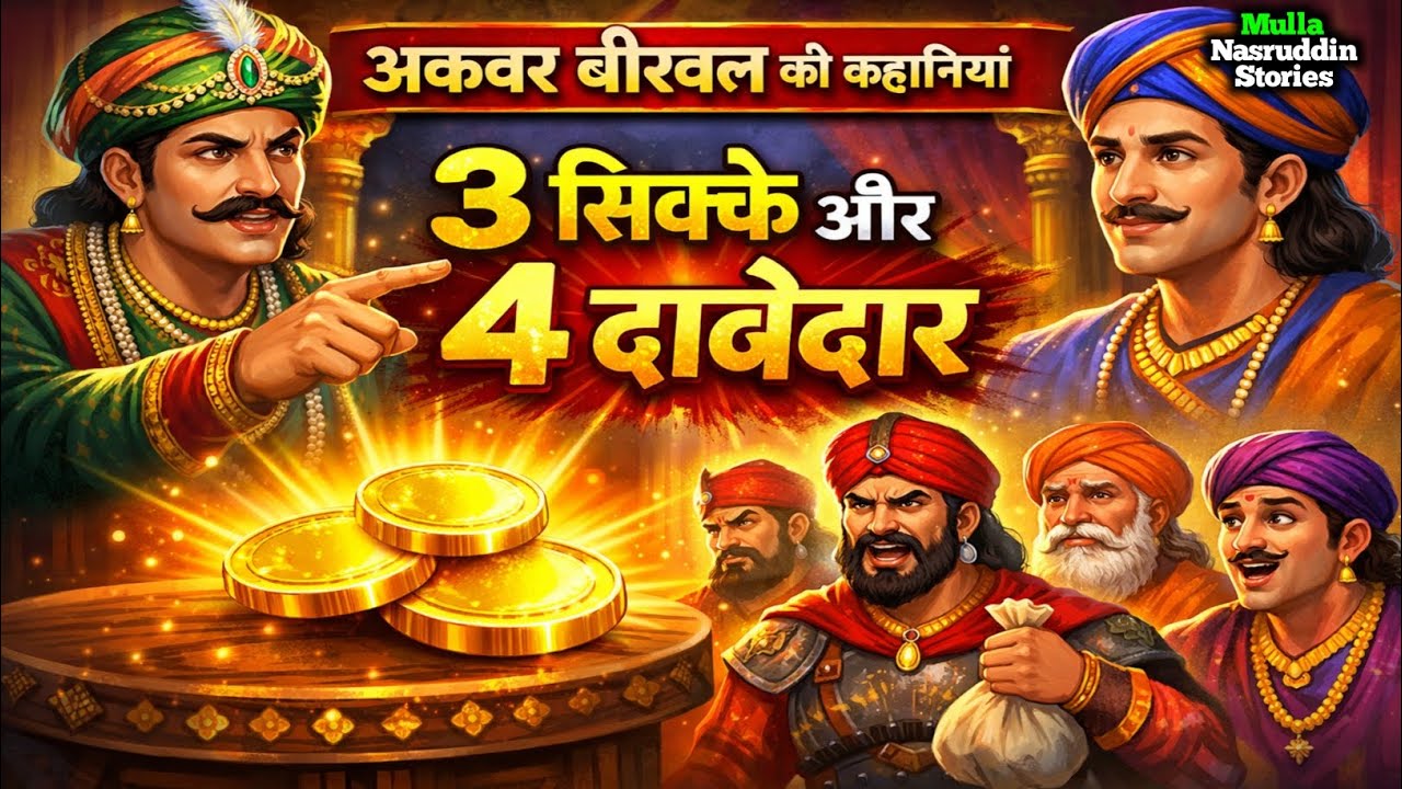 तीन सिक्के 4 दावेदार, अकबर बीरबल कि कहानियां | Akbar Birbal ki kahaniyan | Stories of Akbar Birbal 