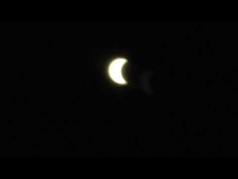 Time-lapse recording using an iPhone of a solar eclipse using camera obscura projection.