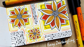 How to Zentangle | Step-by-Step simple Color Zentangle Pattern for Beginners | Art to Relax