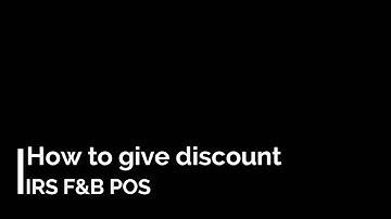 How to Give Discount- IRS F&B Pos